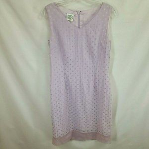 Laura Ashley Sz 8 Sleeveless Dress Lavender Polka Dot Lined Spring Wedding